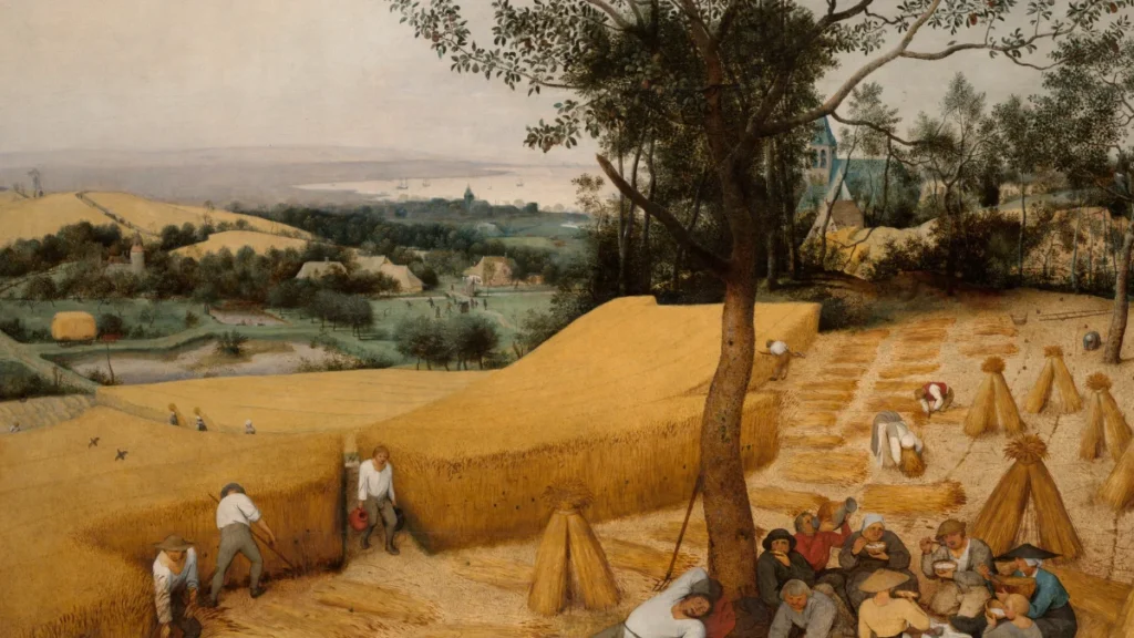 Tranh “Những người gặt lúa” (Pieter Bruegel, 1565), nam nữ cùng lao động trên cánh đồng, minh họa bài về xếp hạng bình đẳng giới của Việt Nam