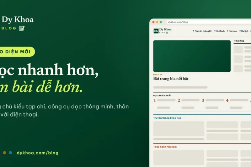 Dy Khoa Blog giao diện mới kiểu tạp chí: đọc nhanh hơn, tìm bài dễ hơn