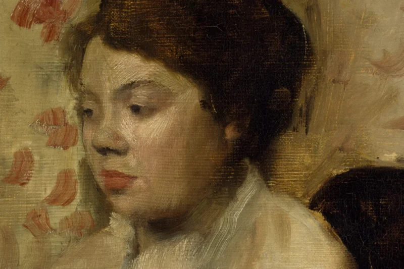 Tranh “Chân dung thiếu nữ” (Edgar Degas, khoảng 1885), người phụ nữ trẻ cúi mặt trầm tư, minh họa bài về hội chứng kẻ mạo danh