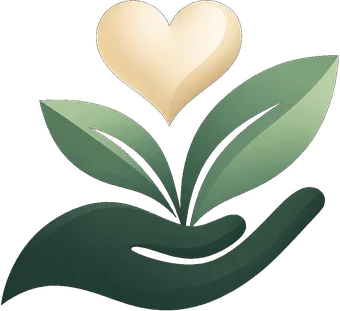 Dy Khoa Gives icon — hands supporting a sprout and a heart